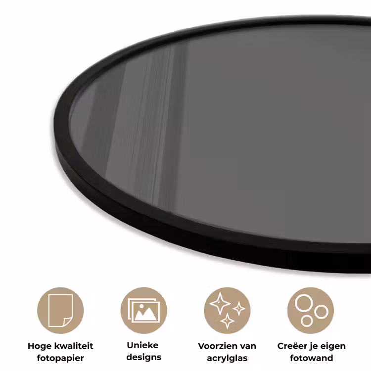 Charcoal - Grijs- Grey Fotolijst rond zonder passe partout klein 856 -closeup_NL