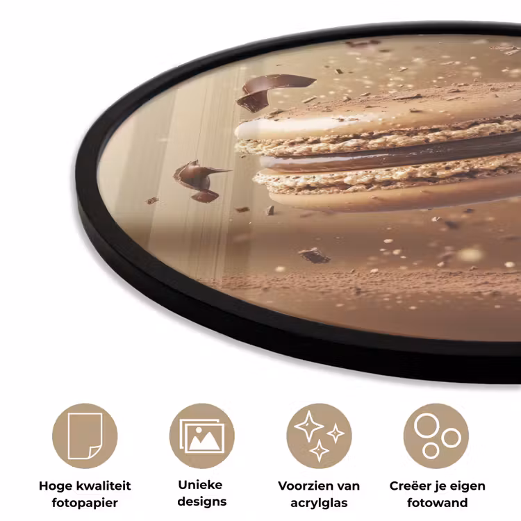 Chocolade - Macarons - Eten - Snoep Fotolijst rond zonder passe partout klein -closeup_NL