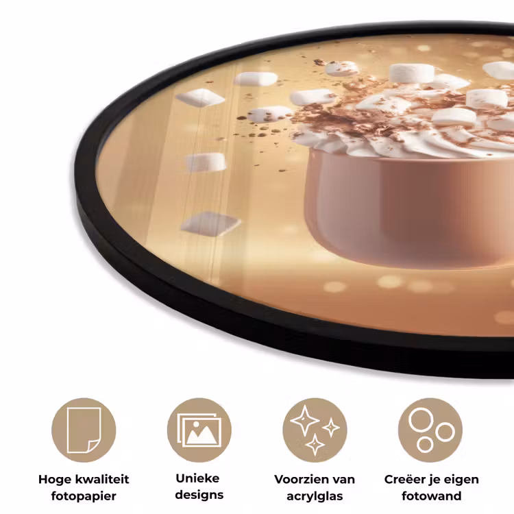 Chocomelk - Drinken - Warm - Bruin Fotolijst rond zonder passe partout klein -closeup_NL
