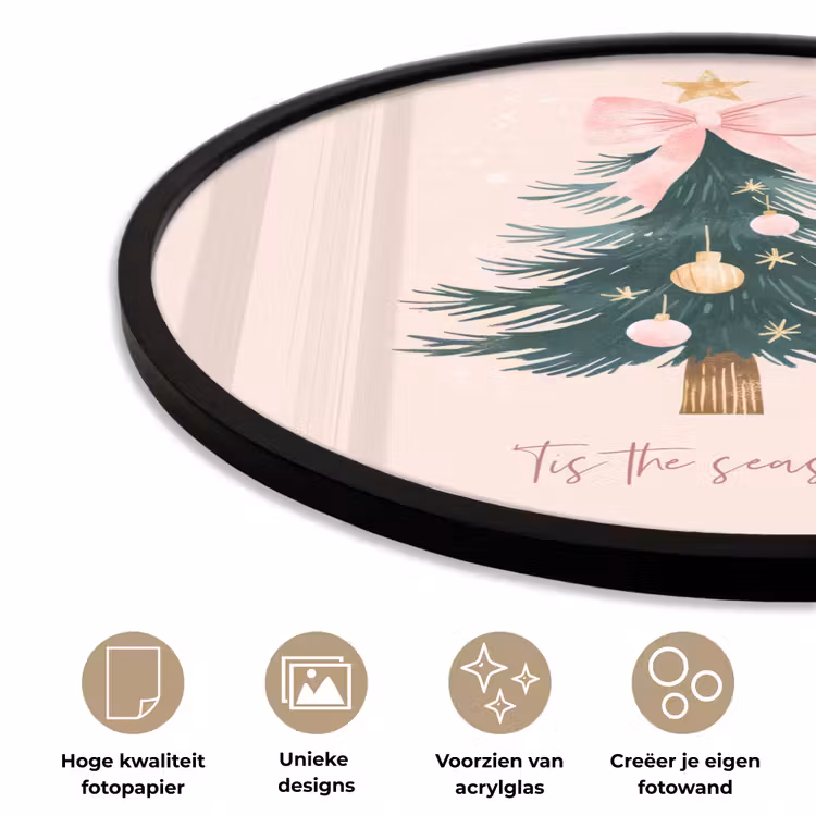 Christmas Season - Kerst - Kerstboom - Roze Fotolijst rond zonder passe partout klein -closeup_NL
