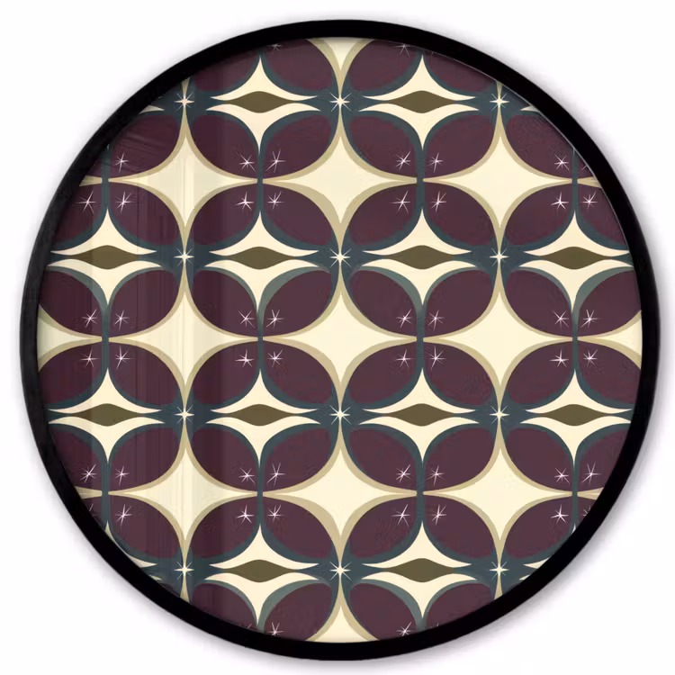 Cirkel - Retro - Kleurrijk Fotolijst rond zonder passe partout klein 856 -3d