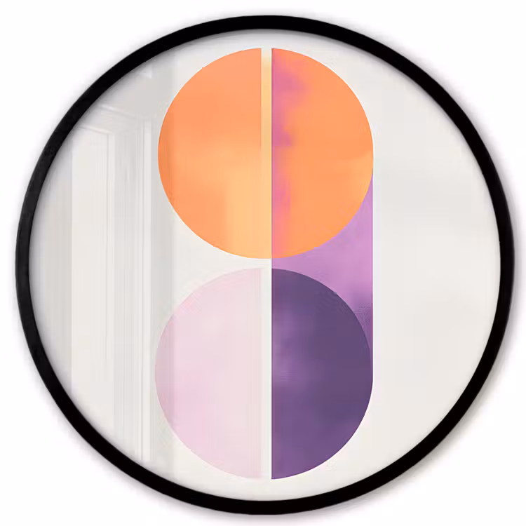 Cirkels - Abstract - Paars Fotolijst rond zonder passe partout klein -3d