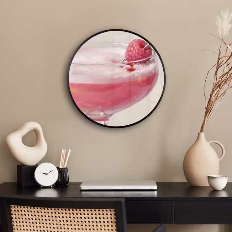 Cocktail - Framboos - Drank - Modern - Roze Fotolijst rond zonder passe partout klein -sfeer1
