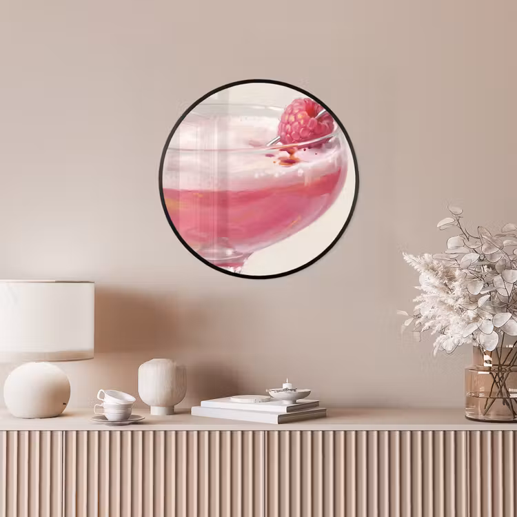 Cocktail - Framboos - Drank - Modern - Roze Fotolijst rond zonder passe partout klein -sfeer3