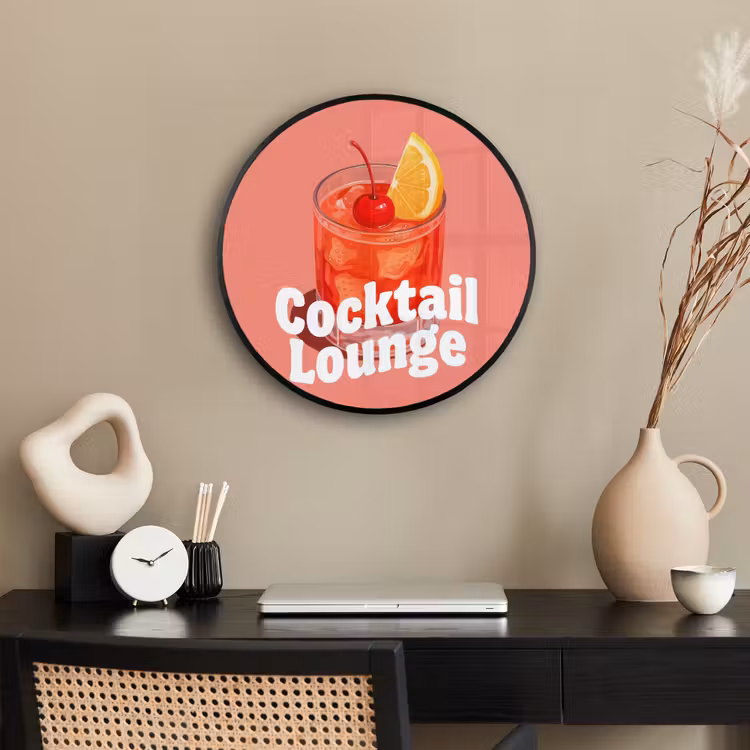 Cocktail Lounge - Glas - Koraal Fotolijst rond zonder passe partout klein -sfeer1