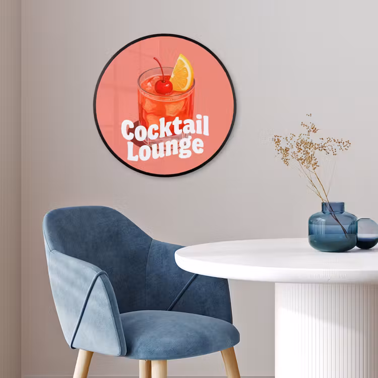 Cocktail Lounge - Glas - Koraal Fotolijst rond zonder passe partout klein -sfeer2