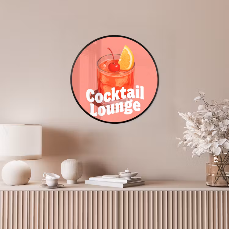 Cocktail Lounge - Glas - Koraal Fotolijst rond zonder passe partout klein -sfeer3