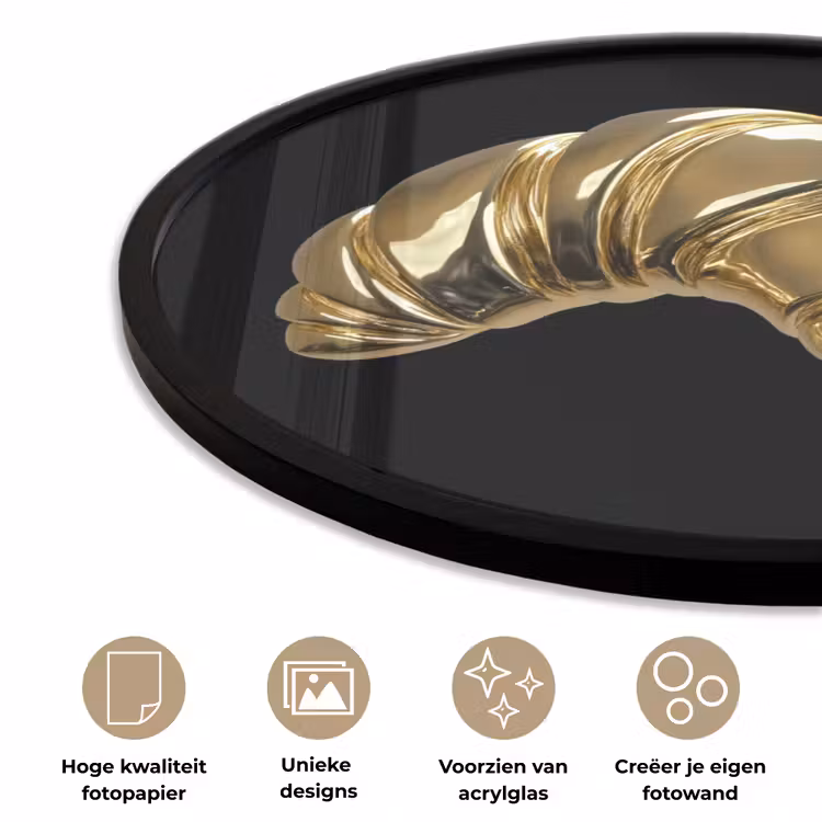 Croissant - Brood - Goud - Zwart Fotolijst rond zonder passe partout klein -closeup_NL