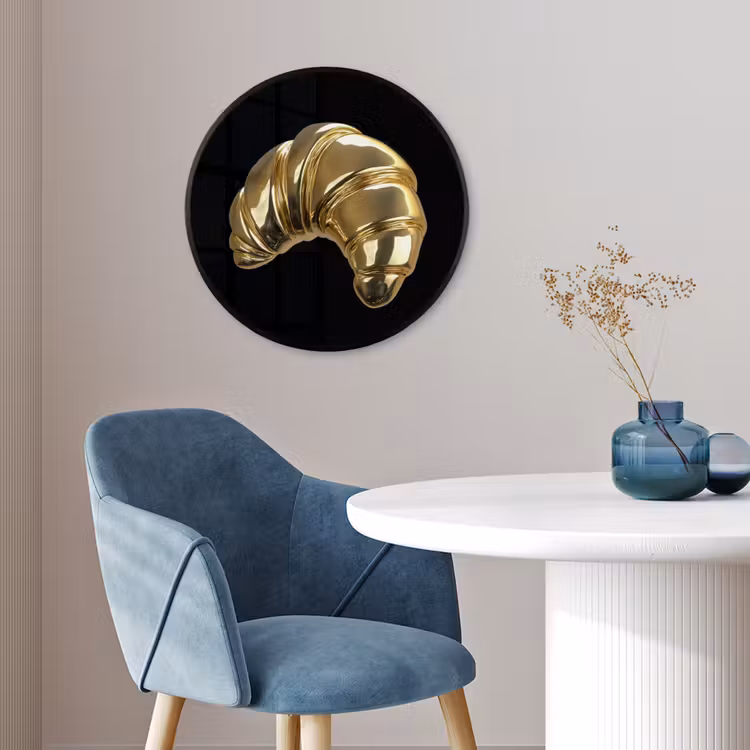 Croissant - Brood - Goud - Zwart Fotolijst rond zonder passe partout klein -sfeer2