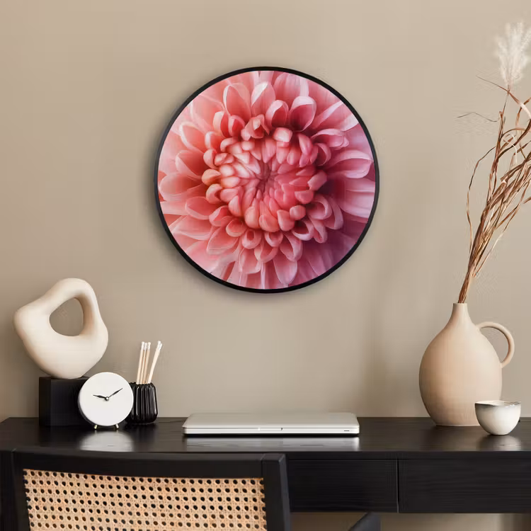 Dahlia - Bloem - Close up - Roze Fotolijst rond zonder passe partout klein -sfeer1