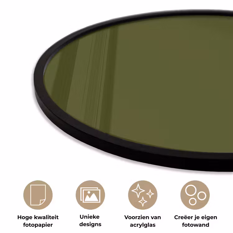 Dark - Olive - Groen Fotolijst rond zonder passe partout klein 856 -closeup_NL