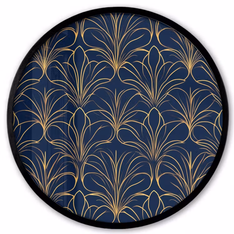 Deco - Waaier - Blauw Fotolijst rond zonder passe partout klein 856 -3d