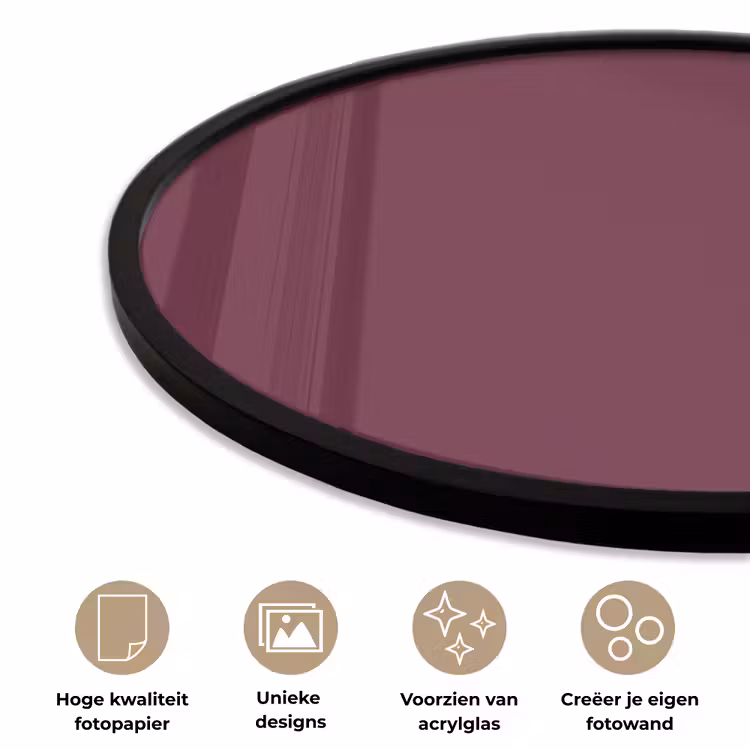 Deep - Plum - Paars Fotolijst rond zonder passe partout klein 856 -closeup_NL