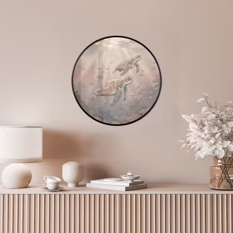 Dier - Onderwater - Oceaan - Illustratie - Zeeleven Fotolijst rond zonder passe partout klein -sfeer3