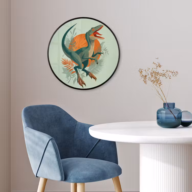 Dino - Bladeren - Grafisch - Groen Fotolijst rond zonder passe partout klein -sfeer2