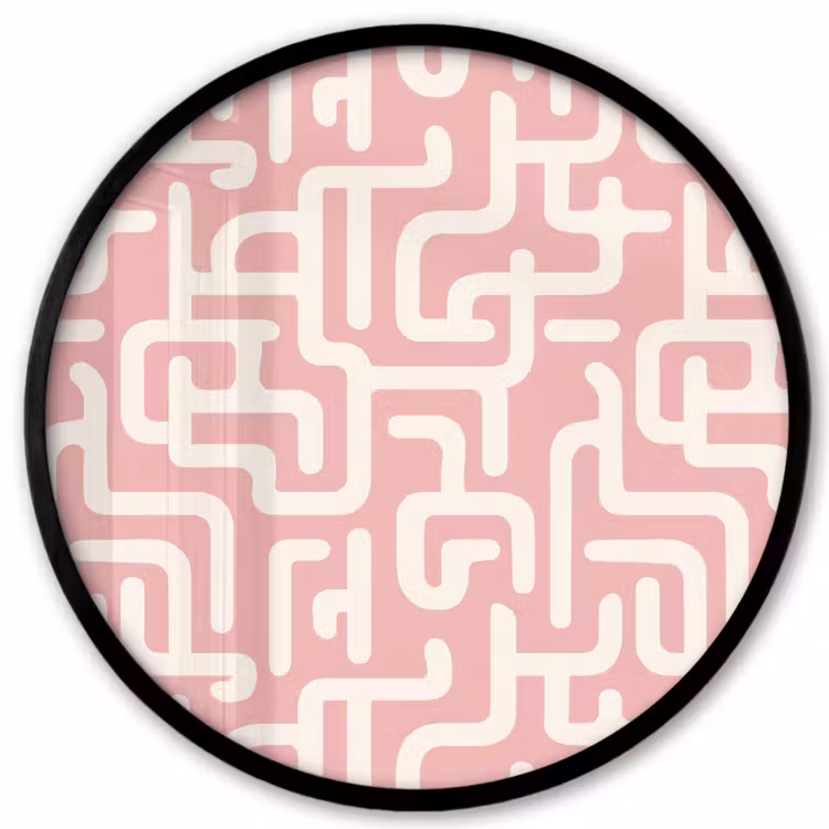 Doolhofpatroon - Roze - Wit - Abstract Fotolijst rond zonder passe partout klein 856 -3d