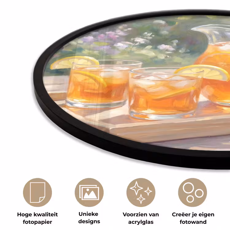 Drank - Citroen - Zomer - Tuin - Geel Fotolijst rond zonder passe partout klein -closeup_NL