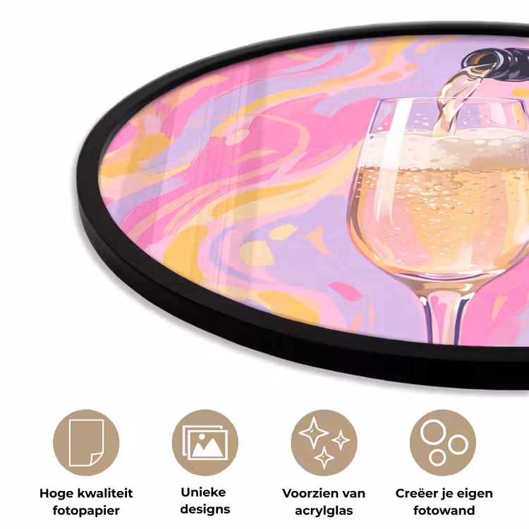 Drank - Inschenken - Feest - Abstract - Roze Fotolijst rond zonder passe partout klein -closeup_NL