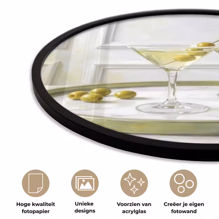 Drank - Martini - Olijven - Modern - Wit Fotolijst rond zonder passe partout klein -closeup_NL