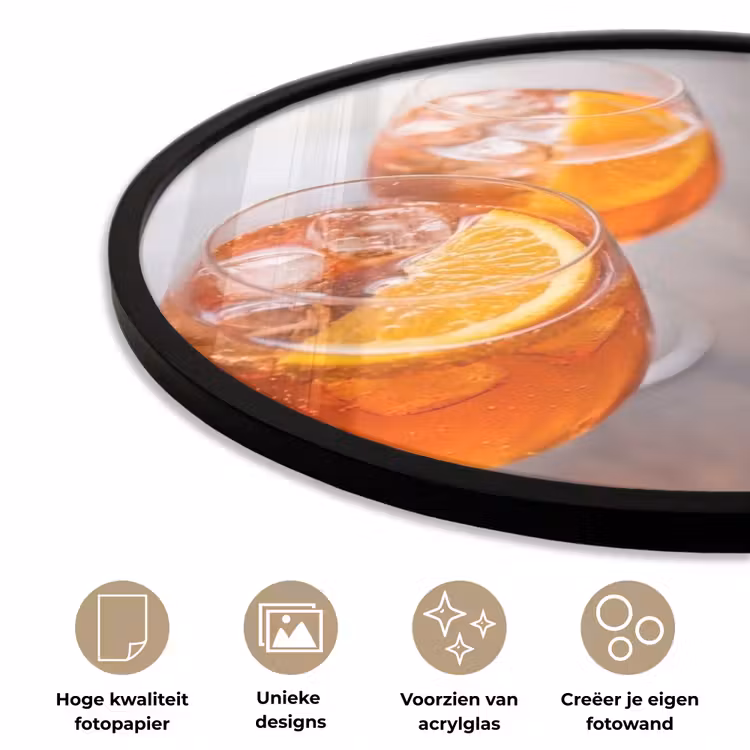 Drank - Sinaasappel - IJs - Zomer - Oranje Fotolijst rond zonder passe partout klein -closeup_NL
