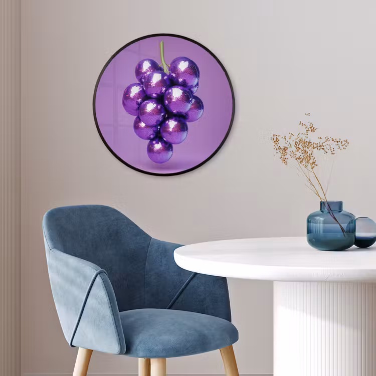 Druif - Disco - Glitter - Paars Fotolijst rond zonder passe partout klein -sfeer2