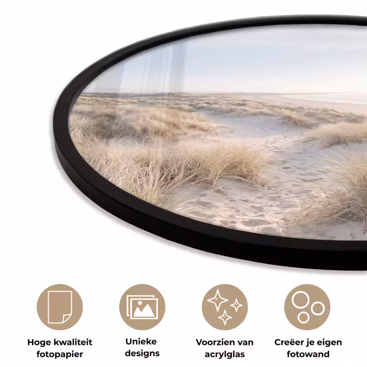 Duinen - Strand - Beige Fotolijst rond zonder passe partout klein -closeup_NL