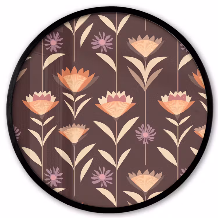 Elegant - Retro - Bruin Fotolijst rond zonder passe partout klein 856 -3d