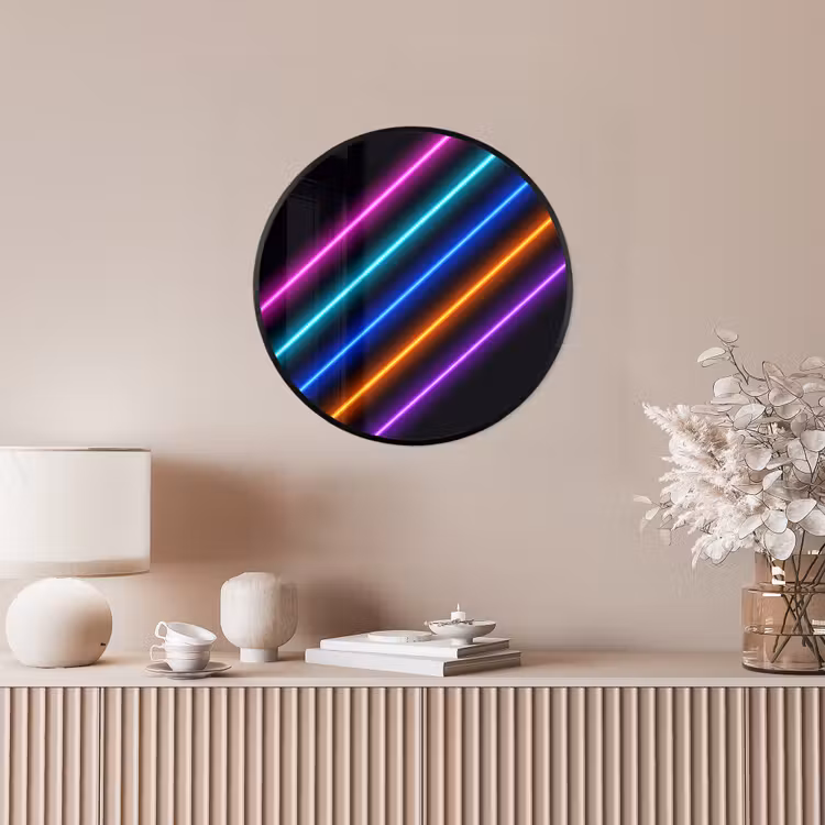 Esthetiek - Retro - Neon Fotolijst rond zonder passe partout klein -sfeer3