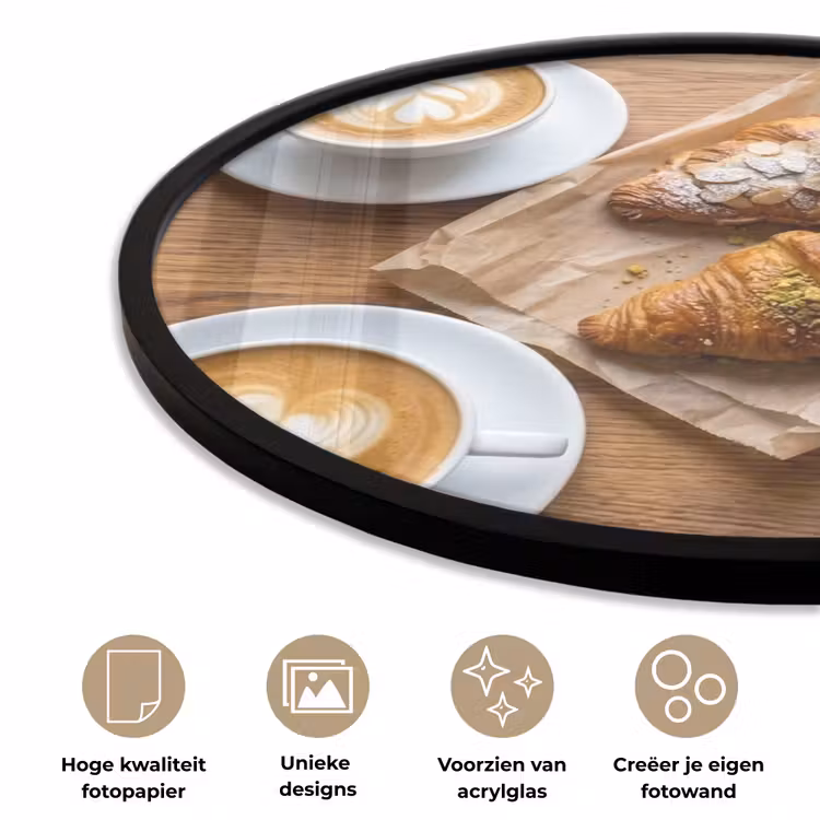 Eten - Croissant - Koffie - Ontbijt - Modern Fotolijst rond zonder passe partout klein -closeup_NL