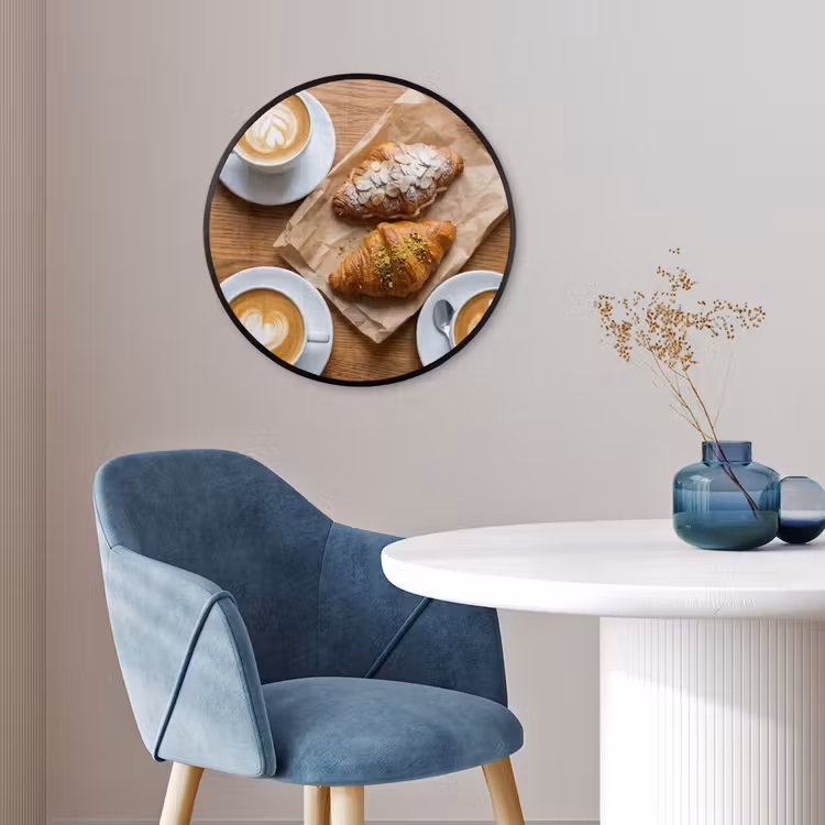 Eten - Croissant - Koffie - Ontbijt - Modern Fotolijst rond zonder passe partout klein -sfeer2