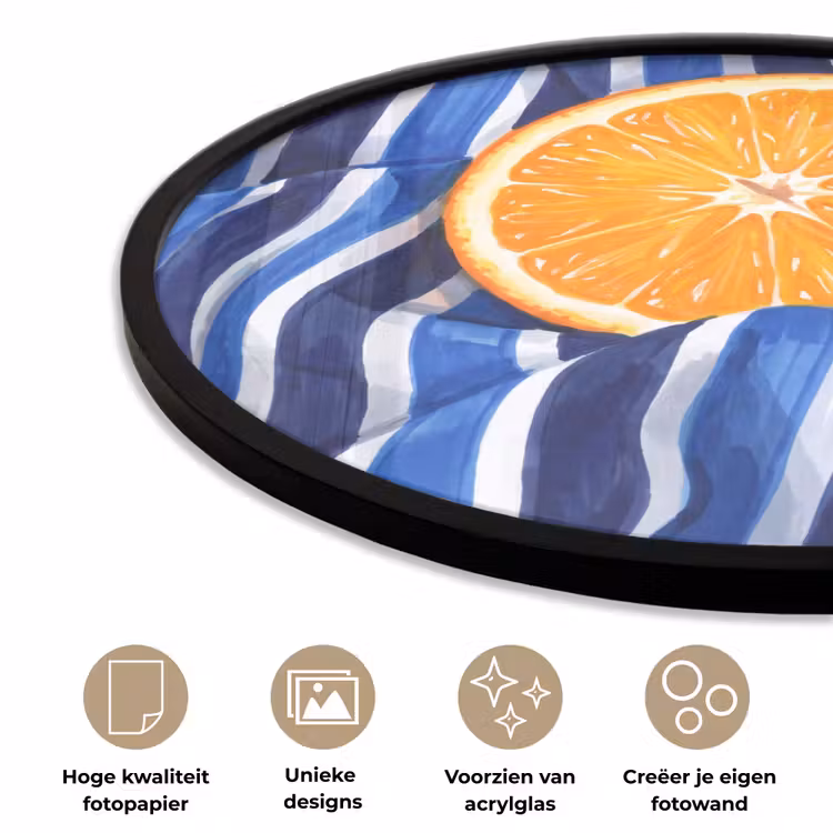 Ronde fotolijst - Eten - Fruit - Oranje - Eten - Fruit - Oranje Fotolijst rond zonder passe partout klein