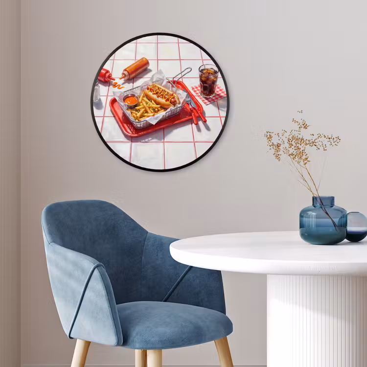 Eten - Hotdog - Fastfood - Modern - Rood Fotolijst rond zonder passe partout klein -sfeer2