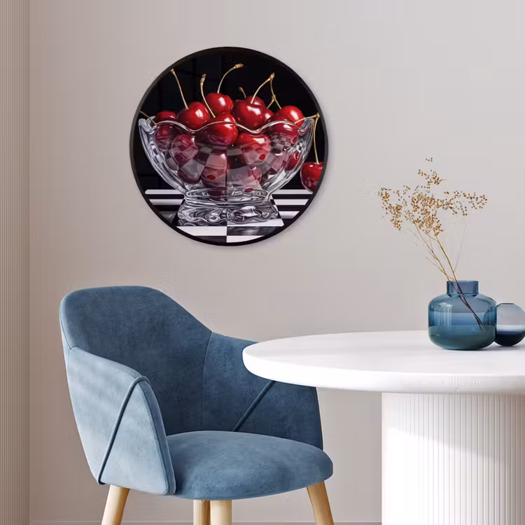 Ronde fotolijst - Eten - Kersen - Rood - Eten - Kersen - Rood Fotolijst rond zonder passe partout klein