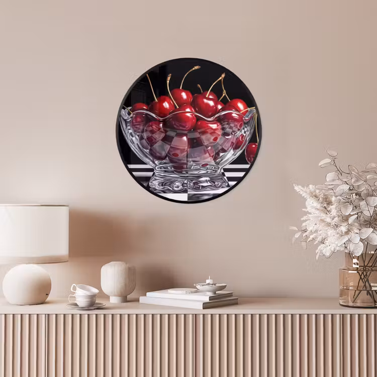 Ronde fotolijst - Eten - Kersen - Rood - Eten - Kersen - Rood Fotolijst rond zonder passe partout klein