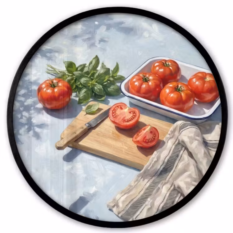 Eten - Keuken - Ingrediënten - Stillleven - Rood Fotolijst rond zonder passe partout klein -3d