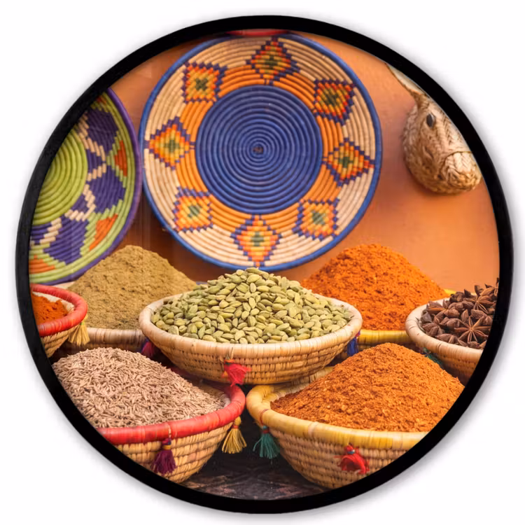 Ronde fotolijst - Eten - Kleurrijk - Cultuur - Eten - Kleurrijk - Cultuur Fotolijst rond zonder passe partout klein