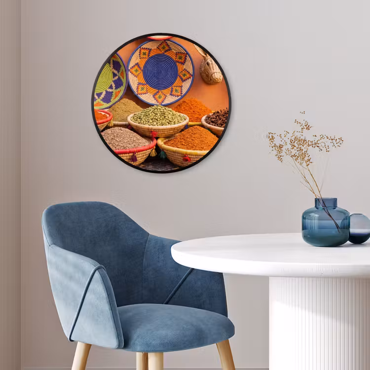 Ronde fotolijst - Eten - Kleurrijk - Cultuur - Eten - Kleurrijk - Cultuur Fotolijst rond zonder passe partout klein