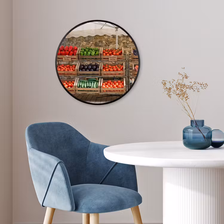 Ronde fotolijst - Eten - Markt - Vers - Eten - Markt - Vers Fotolijst rond zonder passe partout klein