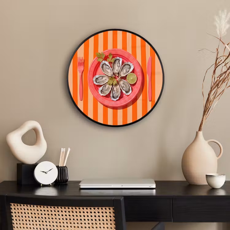 Eten - Oester - Zeevruchten - Oranje - Modern Fotolijst rond zonder passe partout klein -sfeer1