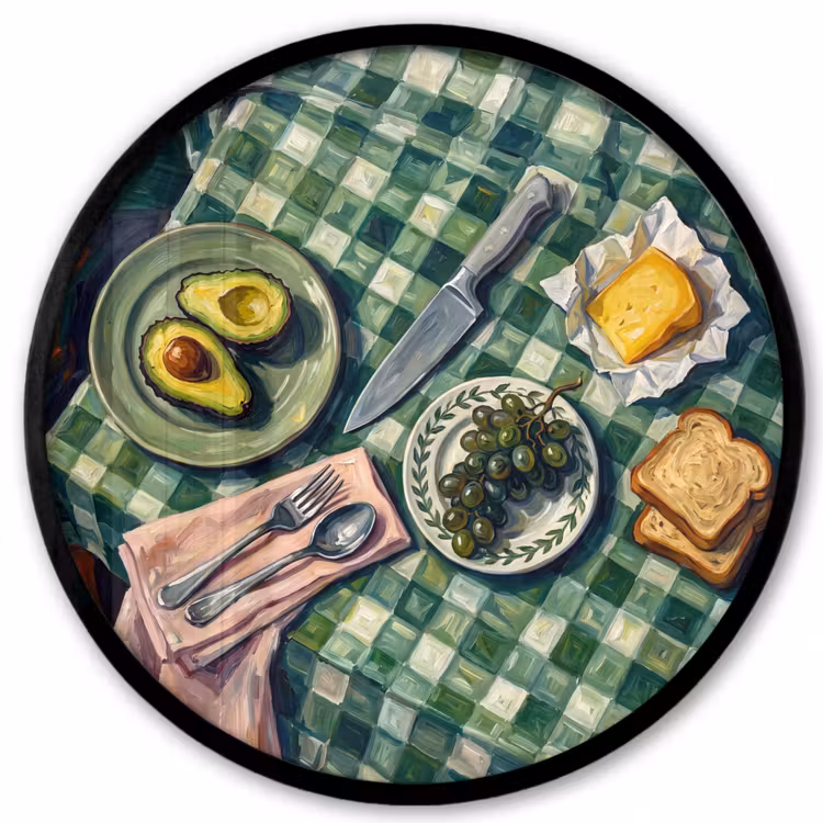 Eten - Ontbijt - Tafel - Modern - Groen Fotolijst rond zonder passe partout klein -3d