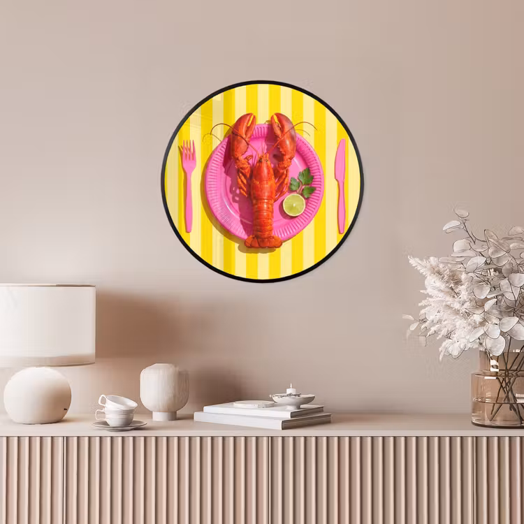 Eten - Roze - Geel - Modern - Culinaire Fotolijst rond zonder passe partout klein -sfeer3