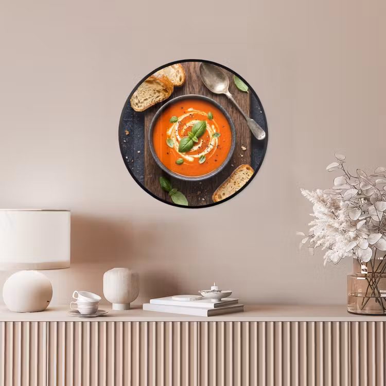 Eten - Soep - Basilicum - Rustiek - Rood Fotolijst rond zonder passe partout klein -sfeer3