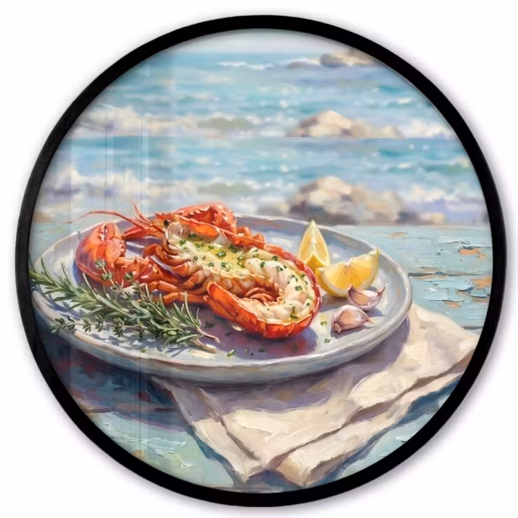 Eten - Zee - Kust - Modern - Blauw Fotolijst rond zonder passe partout klein -3d