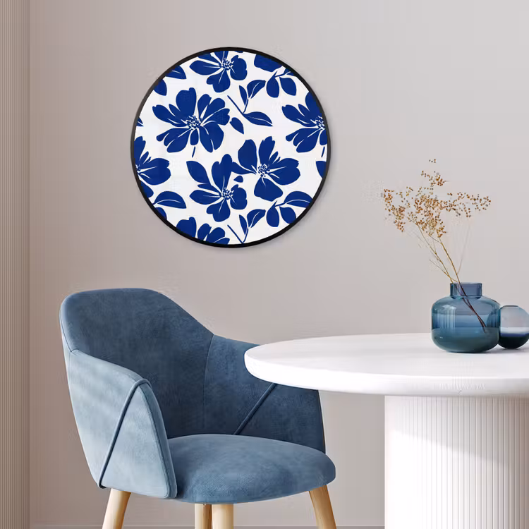Floraal - Modern - Blauw Fotolijst rond zonder passe partout klein 856 -sfeer2
