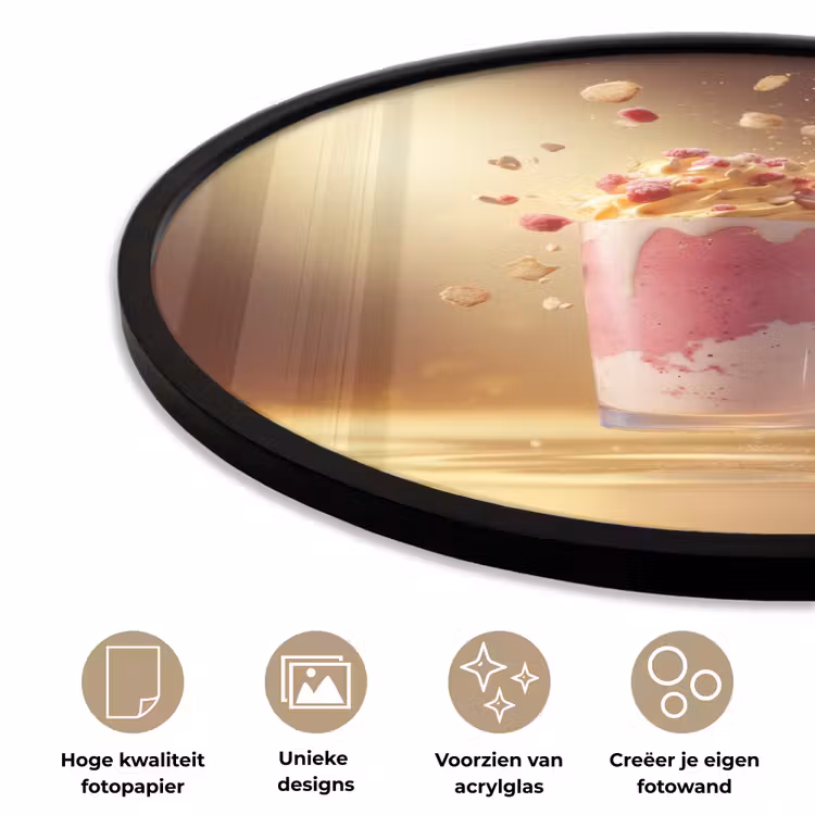 Framboos - Smoothie - Drinken - Roze Fotolijst rond zonder passe partout klein -closeup_NL