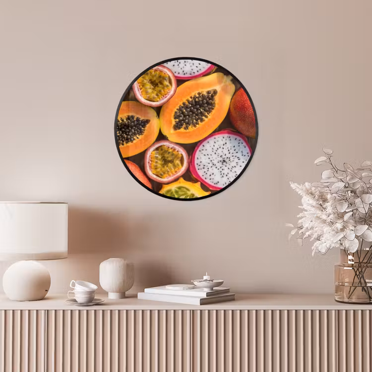 Fruit - Geopend - Tropisch - Eten - Kleurrijk Fotolijst rond zonder passe partout klein -sfeer3