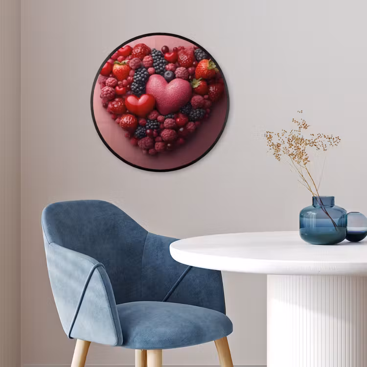 Fruit - Hartjes - Aardbeien - Frambozen - Bosbessen Fotolijst rond zonder passe partout klein -sfeer2