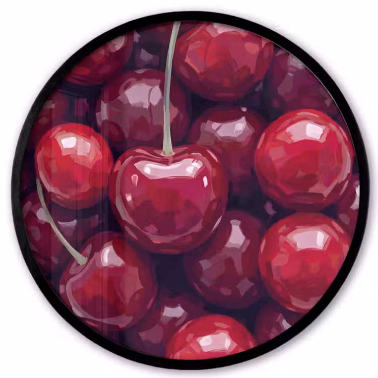 Fruit - Kersen - Eten - Modern - Rood Fotolijst rond zonder passe partout klein -3d