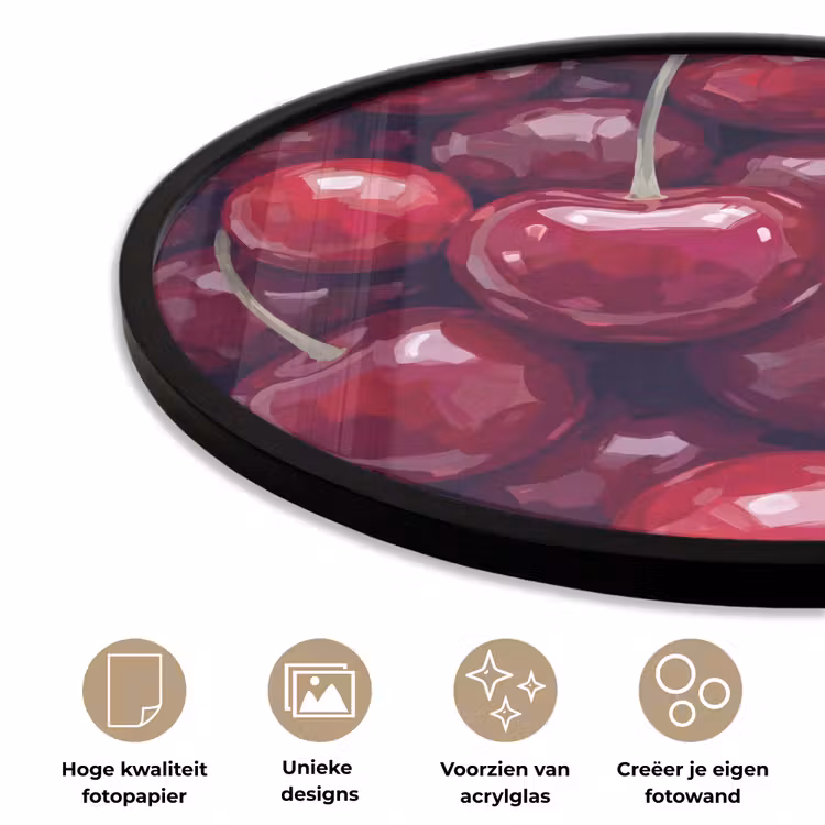 Fruit - Kersen - Eten - Modern - Rood Fotolijst rond zonder passe partout klein -closeup_NL