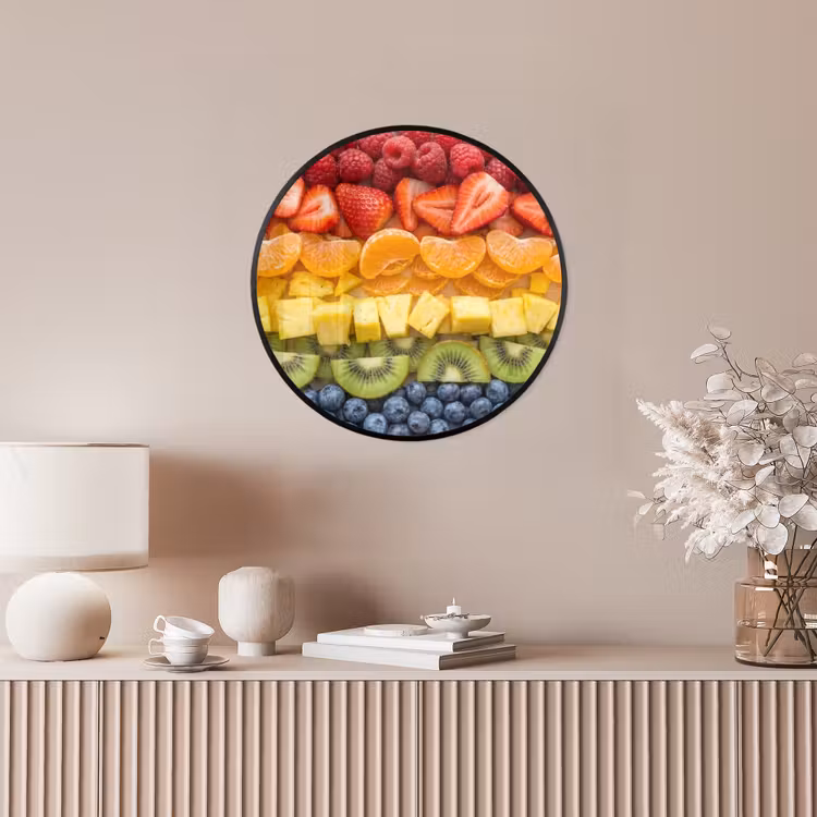 Fruit - Regenboog - Gezond - Kleurrijk Fotolijst rond zonder passe partout klein -sfeer3